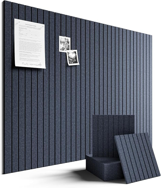 Fluxynara Large Felt Bulletin Board 48" X 36" Cork Board Alternative-12 Pack with 64 Safe Removable Adhesive Tabs, Cork Boards for Walls Cork Board for Home Office Classroom Pin Board -Navy Blue