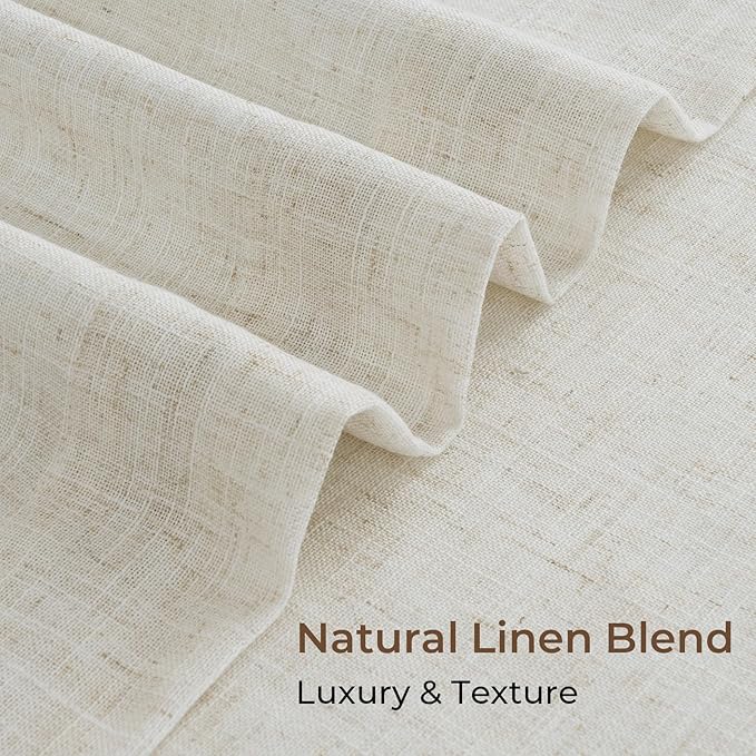 CAPALOCA Pinch Pleated Curtains Blackout, Linen 90 Inch Blackout Curtains, Thermal Insulated Pinch Pleated Drapes for Bedroom and Living Room, 40" W x 90" L (Pack of 2), Natural