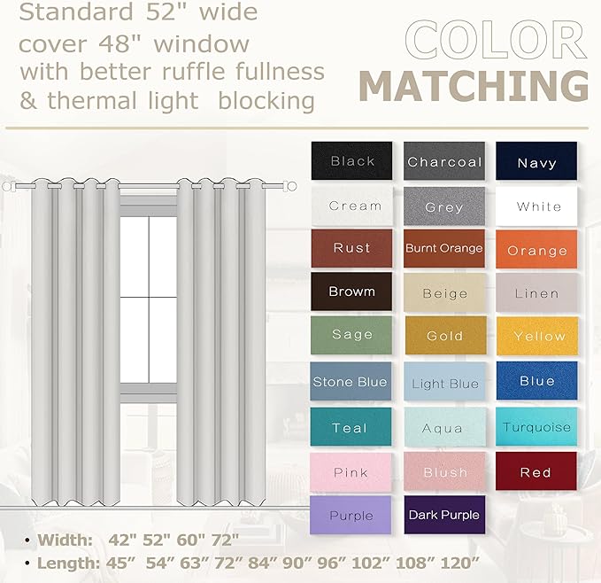 KOUFALL 108 Inch 9FT Room Darkening Curtains, Grommet Drapes for Living Room Bedroom, 2 Panels Set, 9 FT Length 52'' W x 108'' L Inches, Mustard Yellow