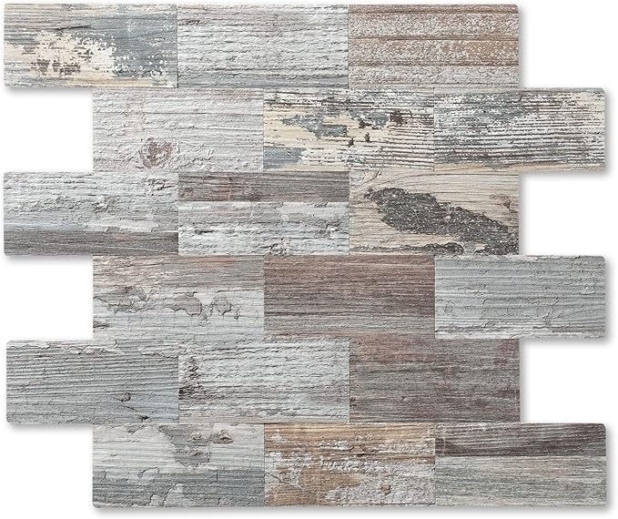 2026 New Upgrade Peel and Stick Backsplash Tile, Peel and Stick 11.34" X 11.57" Wall Tile for Kitchen, Bathroom, Fireplace, Laundry (Nature Light, 10 Packs)