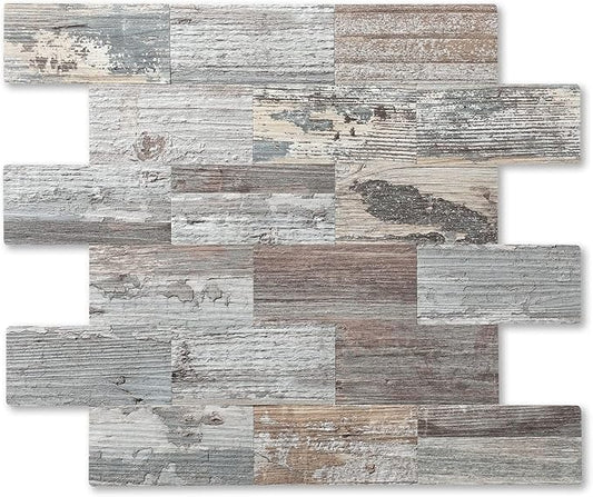 2026 New Upgrade Peel and Stick Backsplash Tile, Peel and Stick 11.34" X 11.57" Wall Tile for Kitchen, Bathroom, Fireplace, Laundry (Nature Light, 5 Packs)