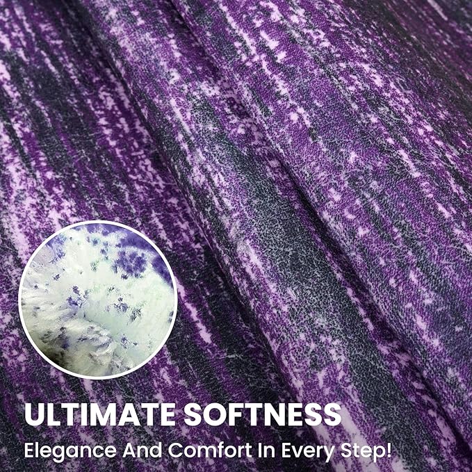 SIILOOM 5x7 Modern Abstract Area Rug for Bedroom, Purple White Large Super Soft Washable Rug with Non-Slip, Non-Shedding Rugs for Living Room, Indoor Door Mat for Home Décor