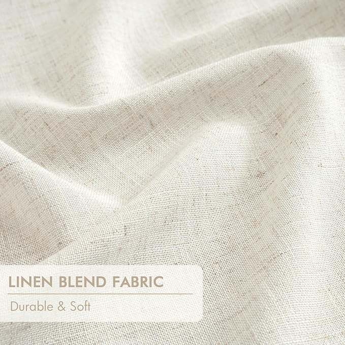 MIULEE Pinch Pleated Blackout Curtains Extra Wide 60 Inches, Natural Linen Blend for Sliding Doors, Memory Trained Thermal Insulated Drapes for Bedroom Living Room, 84 Inches Long, 2 Panels