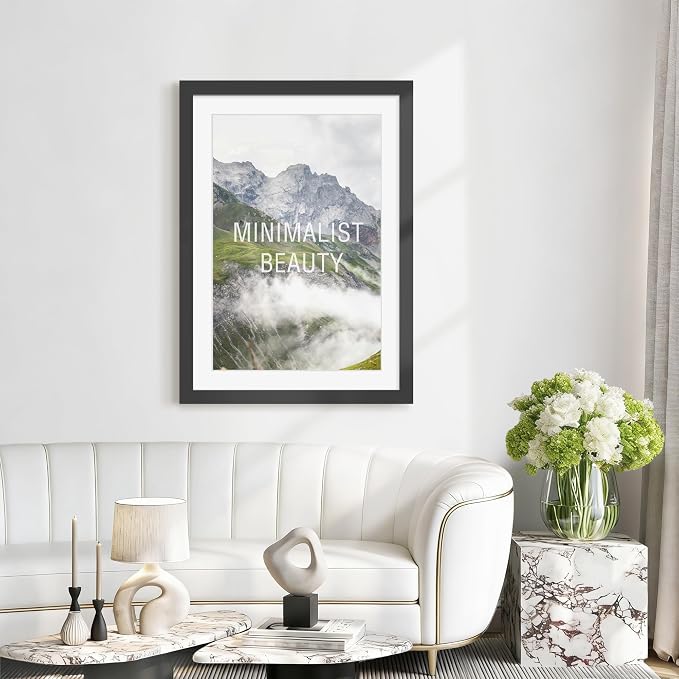 Picrit 24x34 Picture Frame 3 Pack, Black Poster Frame, Display Poster 20 x 30 with Mat or 24 x 34 without Mat for Horizontal or Vertical Wall Mounting