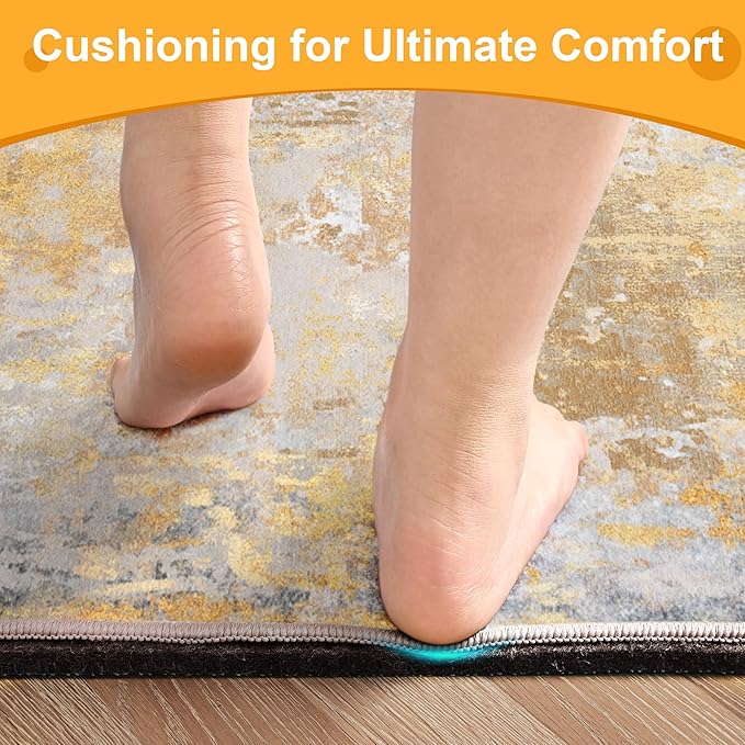 5x7 Non Slip Rug Pad Gripper, 1/8" Thick Cushioned Carpet Pads for Hardwood Floors, Felt and Silicone Backing, Under Area Rugs Anti Skid Mat Keep Rugs in Place