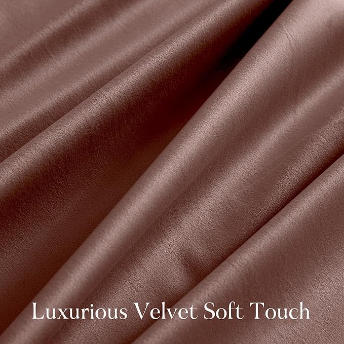 NICETOWN Pink Velvet Curtains 102 inches - Blackout Curtains for Living Room, Thermal Insulated Soundproof Panels Soft Luxury Home Decor for Bedroom, Dusty Rose Pink, W52 x L102, 2 Panels