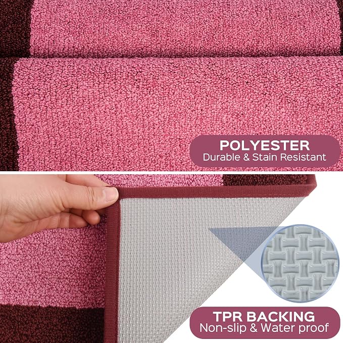Machine Washable Kitchen Rug 24" x 70", Non Slip Kitchen Mat for Floor, Absorbent Entrance Runner Rug for Bedroom, Hallway, Laundry, Door (Roll Packing)