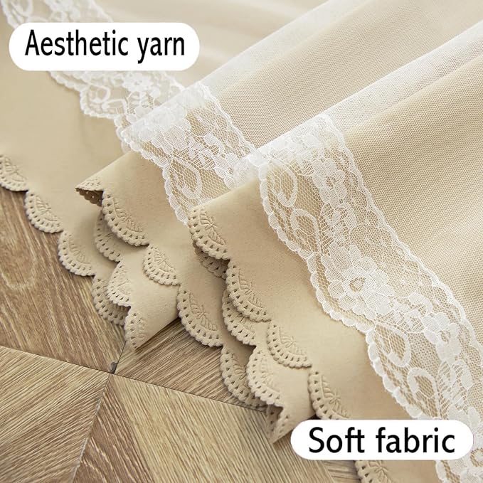 Beige Star Blackout Curtains for Bedroom, Boho Curtains, W52X L120 | 2 Panels Beige Thick Grommet Top Star Cutout Curtains, Double Layer Window Treatments, Aesthetic Living Room Decor