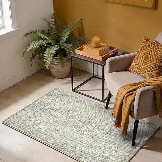 Keen Home Design 2x3 Rug - Machine Washable Entry Rug with Non-Slip Backing, Ideal for Enteryway, Kitchen, Bathroom, Laundry Room - Vintage, Easy Clean, Durable, Low Pile Rug - (2' x 3')