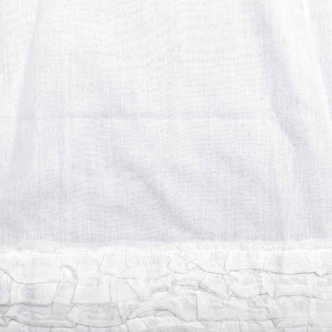 VHC Brands Farmhouse 16"x90" Valance White Rod Pocket Kitchen Window Curtains