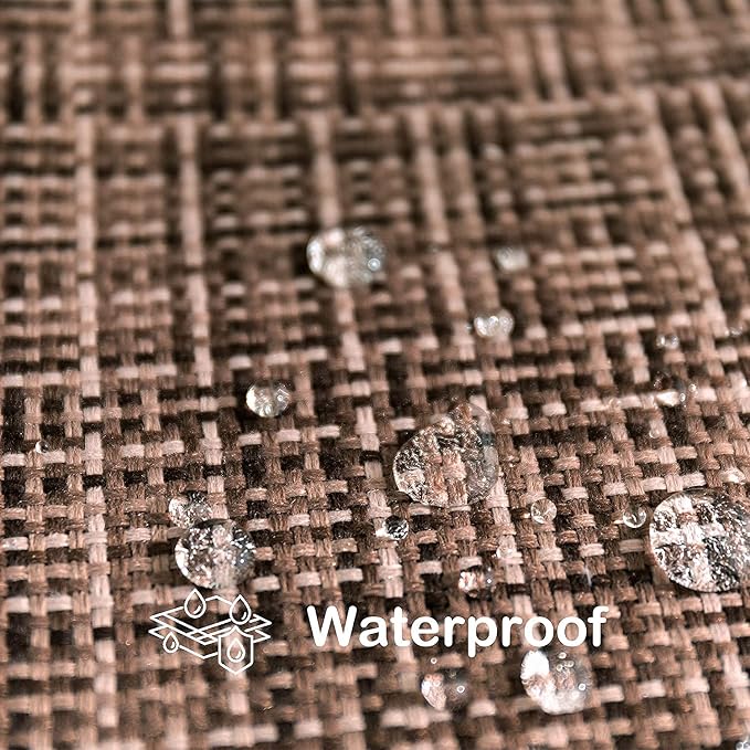 Kevin Textile Outdoor Waterproof Throw Pillow Covers 14x24 Inch Pack of 2 Woven Faux Linen Farmhouse Decorative Water Resistant Lumbar Cushion Covers for Tent Patio Garden Couch Sofa Coffee