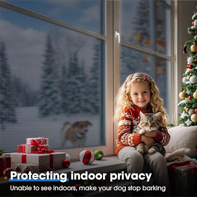 Coavas One Way Privacy Window Film Reflective Window Tint for Home,Static Cling Mirror Heat Blocking Covering See Out Not in,Anti-Uv House Daytime Privacy, Blue-Silver,35.4x118.1 in