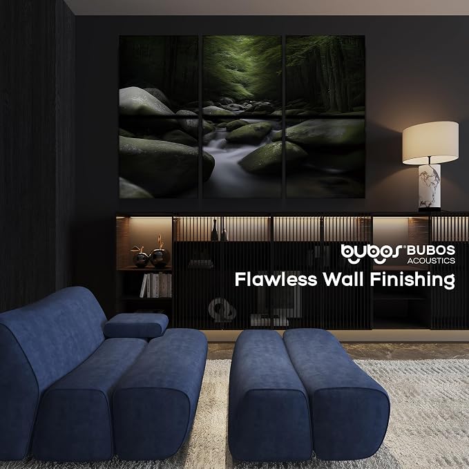 BUBOS 6 Pack Acoustic Wall Panels - High-Density Polyester Sound Absorbing Panels, Decorative Print Treatment for Recording Studio & Home Office, Peel and Stick, 23.6" x 23.6"
