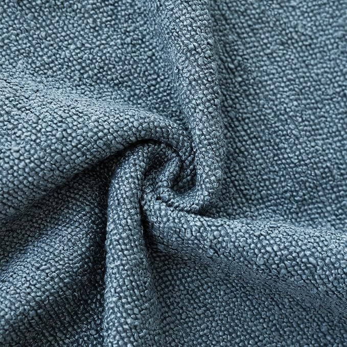 Foindtower Pack of 2, Decorative Textured Boucle Throw Pillow Covers Accent Solid Pillow Cases Cozy Soft Couch Cushion Case for Chair Sofa Bedroom Living Room Home Decor 22x22 Inch Misty Blue