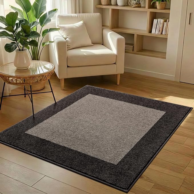 Washable Area Rug 48" x 48", Non Slip Kitchen Rug for Floor, Absorbent Entrance Rug for Dining Room, Bedroom, Living Room (Roll Packing)