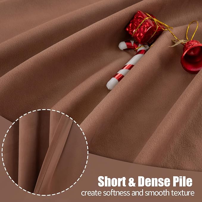 YoungsTex Mocha Brown Velvet Blackout Curtains 63 Inch Length, Thermal Insulated Drapes with Grommet Privacy for Bedroom Window, 2 Panels, 52 X 63 Inch