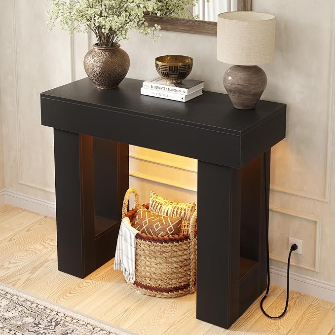 Unikito 39" Entryway Table with Socket and Sensor Light