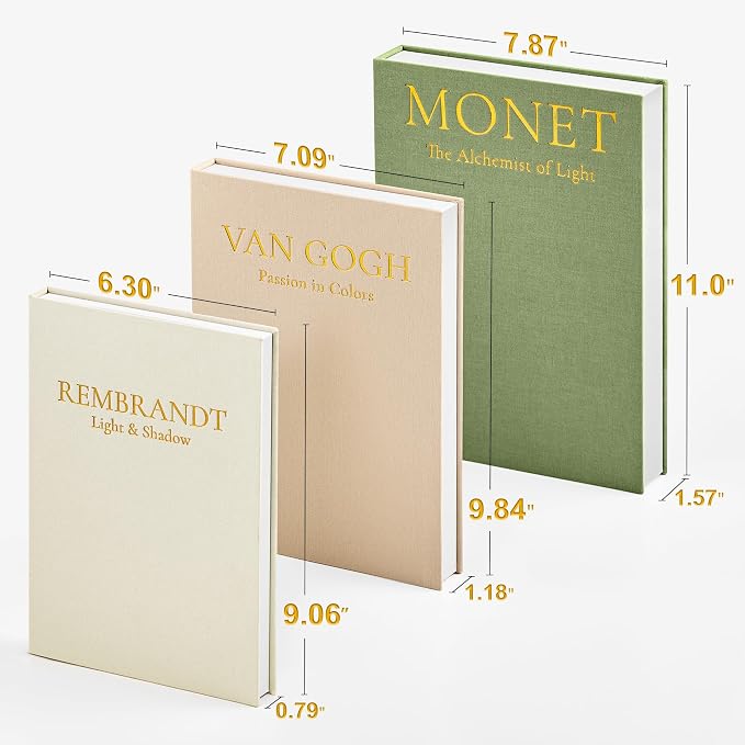 JARLINK Aesthetic Decorative Books, Set of 3 Linen Faux Books for Coffee Table, Bookshelf or Mantle Decor, Stylish Book Storage Boxes for Home Decor, Photo Organization, and Keepsake Storage,Sage