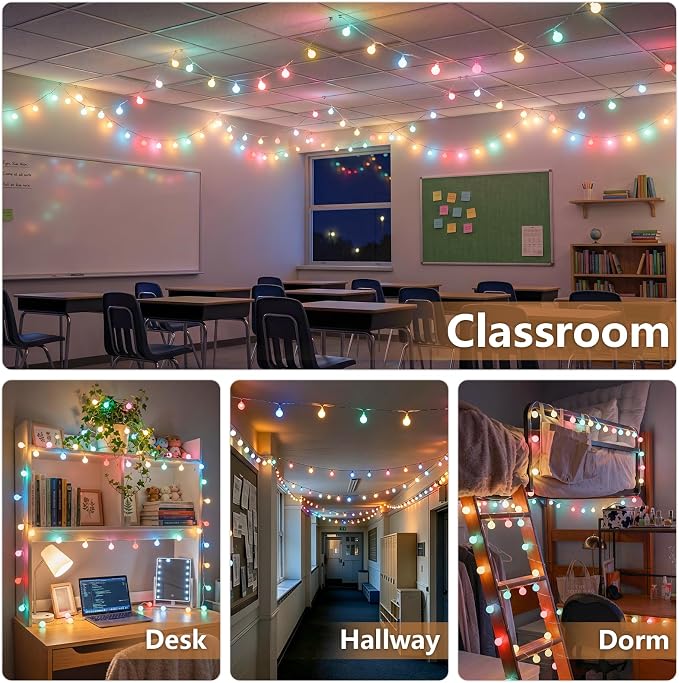 suddus 76ft Connectable Globe String Lights Plug in Remote Pastel Color | 200 Led Pastel Fairy Lights With Timer 8 Mode, String Lights for Bedroom,Dorm, Classroom, Party, Indoor,Outdoor Decor