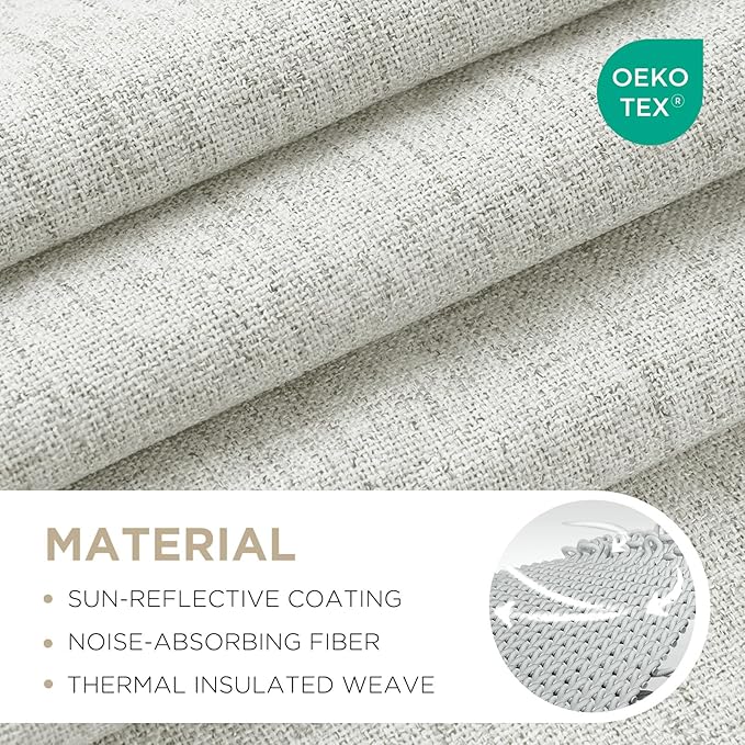 Joydeco Blackout Curtains for Bedroom - 108 Inch Long 100% Light Blocking 2 Panels Set White Drapes, Thermal Insulated Room Darkening Curtains, Linen Textured for Living Room, Rod Pocket & Back Tabs