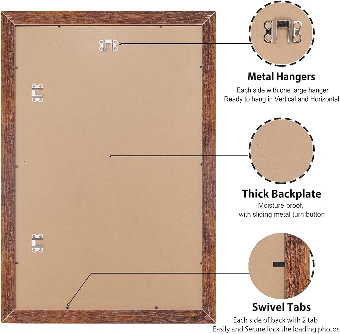 LaVie Home 24x30 Picture Frame Brown, Puzzles Frame for Wall Decoration, Classic Brown Minimalist Style Suitable for Decorating Houses, Offices, Hotels, Puzzles Posters Photos or Artwork（1 Pack）