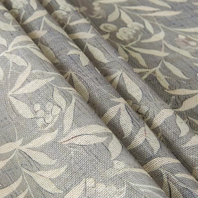 RoomTalks Boho Farmhouse Window Curtains 84 Inches Length 2 Panels Faux Linen Light Filtering, Cottagecore Rustic Country Vintage Cute Botanical Floral Curtain Panels for Bedroom Dining Living Room