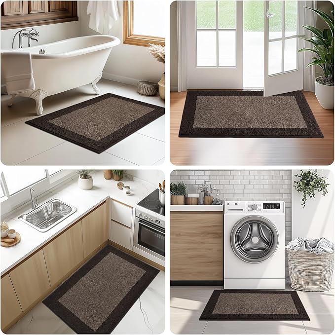 Indoor Door Mat 20" x 32", Washable Kitchen Rug, Non Slip Entryway Rug for Floor, Absorbent Entrance Throw Rug for Laundry, Bathroom, Door