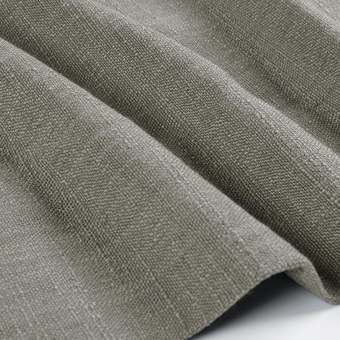 TWOPAGES 26" W x 45" L Linen Blend Cafe Curtains for Kitchen Window, Light Filtering Pinch Pleated Tier Curtains, Modern Farmhouse Half Window Curtains for Small Window, Pure Cashmere, 2 Panels