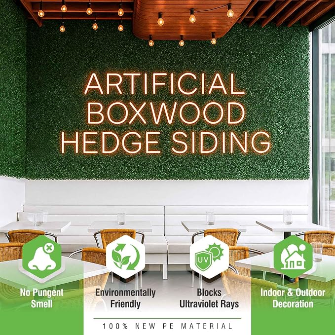 KASZOO 12 Pack 20"x20" Grass Wall Panels - Artificial Boxwood Panels for Greenery Wall Backdrop, Faux Greenery Grass Wall for Fence, Balcony, Patio, Home Decor, Outdoor Privacy Panels, 33 Sq. Ft.