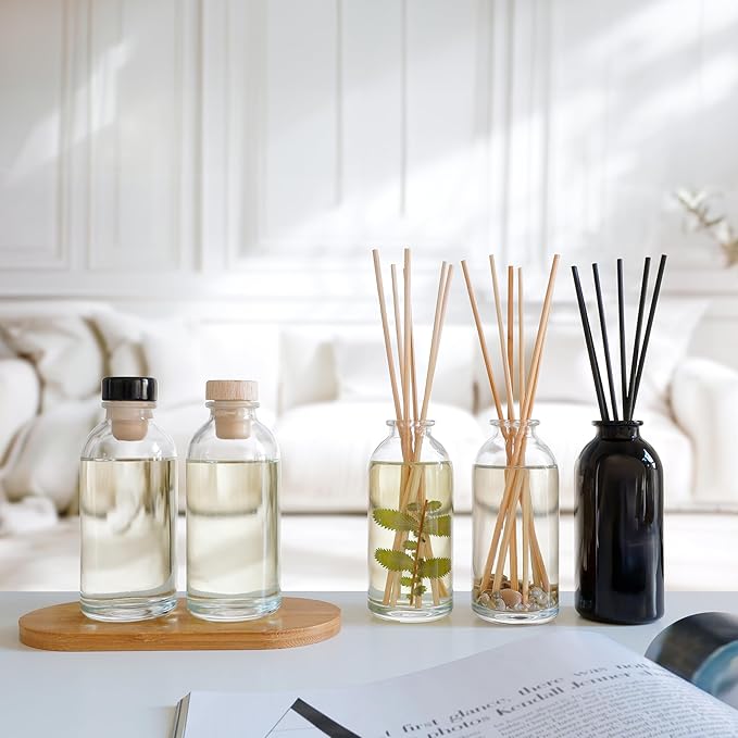 Urban Naturals Reed Diffuser Set, Eucalyptus Sage - Bathroom Shelf Décor | Mint, Lime & Cedarwood Essential Oils, Soothing & Relaxing scent for Bathroom or Bedroom