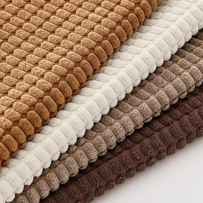 MIULEE Fall Farmhouse Decorative Pillow Covers 18x18 Inch Set of 4 Brown | Modern Natural Rustic Throw Pillows Neutral Warm Soft Corduroy Couch Pillowcases Home Decor for Sofa Living Room Bed