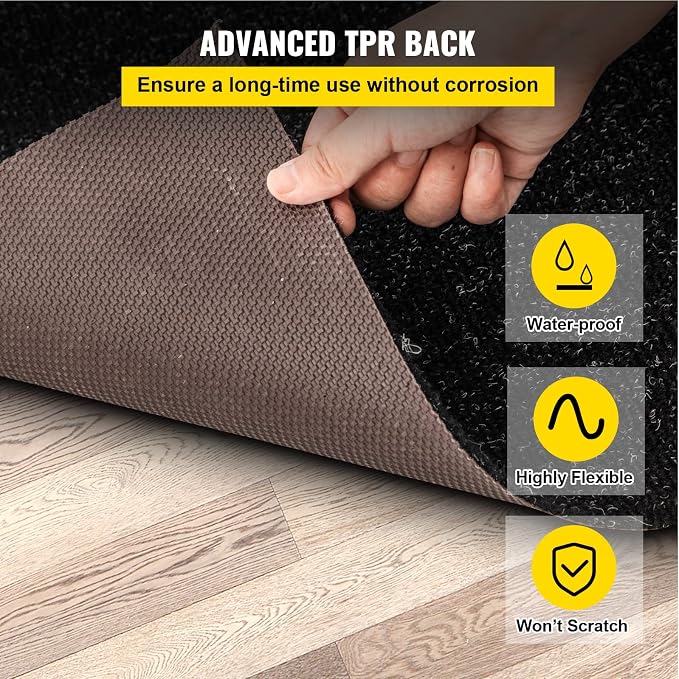 Happybuy 6 ft x 36 ft Charcoal Black Marine Carpet for Boats Waterproof - 0.18" Thick Indoor Outdoor Rug Carpet Roll for Home Patio Porch Deck