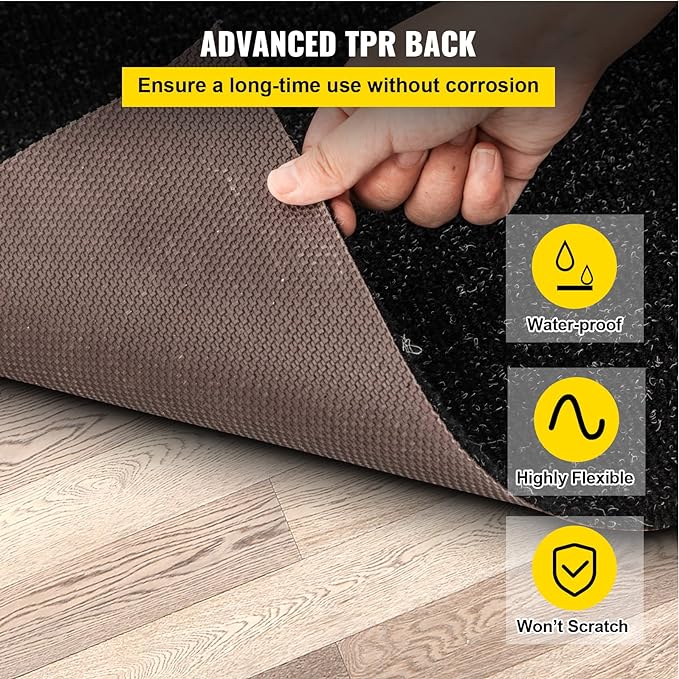 Happybuy 6 ft x 23 ft Charcoal Black Marine Carpet for Boats Waterproof - 0.18" Thick Indoor Outdoor Rug Carpet Roll for Home Patio Porch Deck