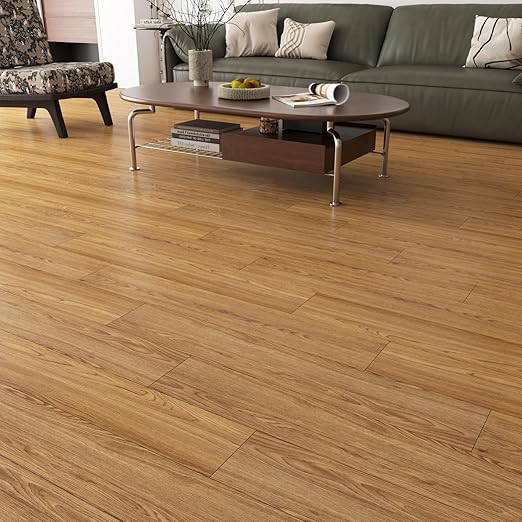 Yenhome 12"X12" Peel and Stick Vinyl Flooring Waterproof Peel and Stick Floor Tile Bathroom Kitchen Flooring Temporary Self Adhesive Floor Tiles for Renter Brown Wood Scratch-Resistant (3Plank 3Sq.Ft)