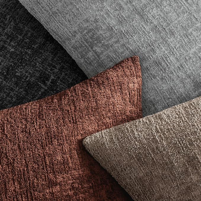 MIULEE Decorative Throw Pillow Covers 24x24 Pack of 2 Terracotta Couch Pillow Covers Fall Soft Cozy Textured Chenille Pillowcases for Home Decor Sofa Living Room Cushion Bedroom