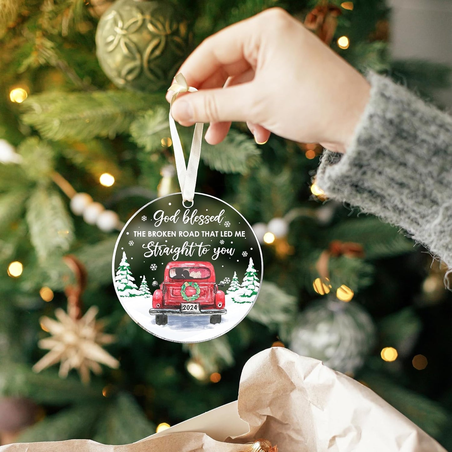 Couple Ornament - Couple Gifts - Gifts for Girlfriend, Boyfriend, Wife, Husband - Anniversary Ornaments for Him, Her - Acrylic Ornament 2024