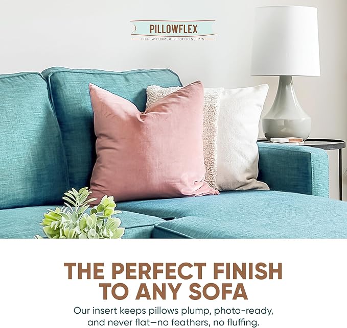 Pillowflex Synthetic Down Alternative Pillow Inserts for Shams - Comfy Pillows for Sleeping, Perfect Pillow & Best Sleeping Pillows, Handmade Down Alternative Throw Pillow Inserts - (27x27 Set of 2)