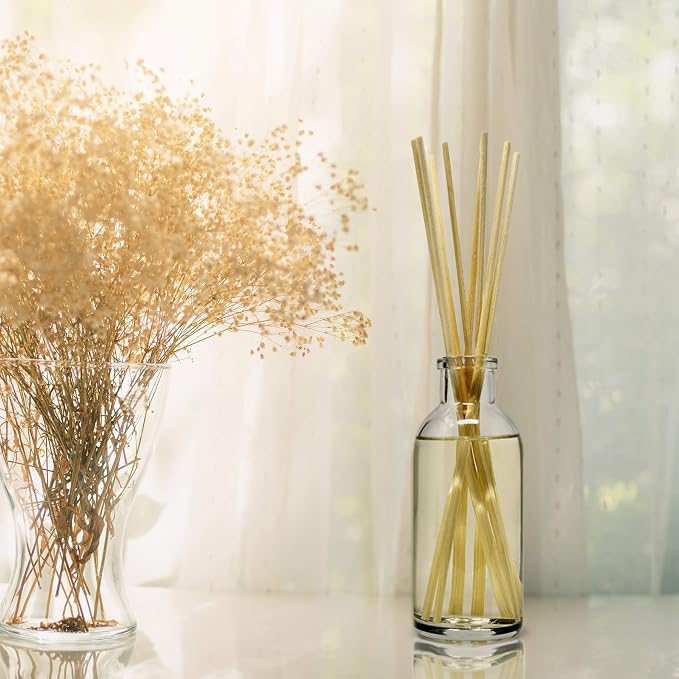 Urban Naturals Reed Diffuser Set, Spring Clean - Bathroom Shelf Décor | Fresh, Crisp Fragrance of Lemon, Leafy Greens & Lavender, Essential Oil Room Scent Infuser with Reed Sticks, Made in the USA