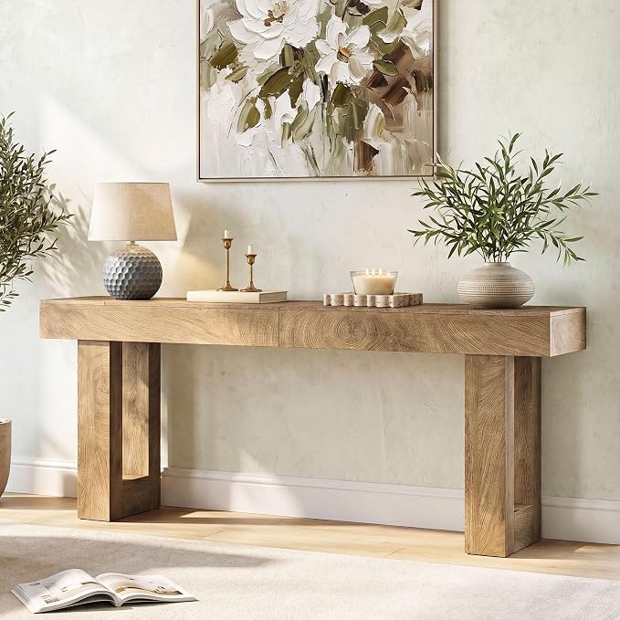 Tribesigns 78.74-Inch Extra Long Console Table | Wooden Rectangular Sofa Table Behind The Couch, Farmhouse Entryway Table for Entrance, Hallway, Living Room