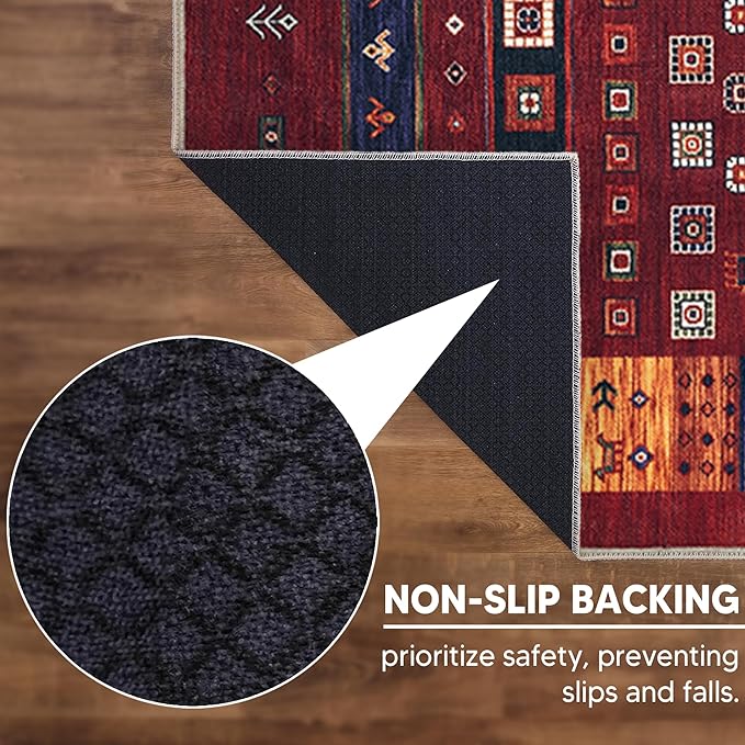 Keen Home Design 30"x120" Rug - Machine Washable Runner Rug with Non-Slip Backing, Ideal for Hallway, Entryway, Kitchen, Laundry Room - Vintage, Easy Clean, Durable, Low Pile - (2'6" x 10')