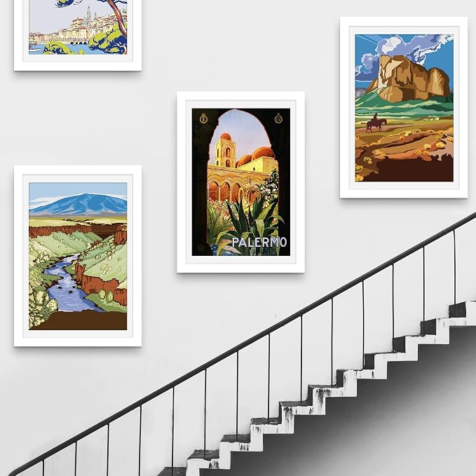 Picrit 27x40 inch Poster Frame 3 Pack, White Poster Frame, Display Poster 24 x 36 with Mat or 27 x 40 without Mat for Horizontal or Vertical Wall Mounting