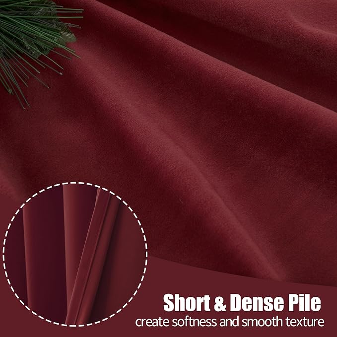YoungsTex Burgundy Velvet Blackout Curtains 63 Inches Length for Living Room, Grommet Thermal Insulated Window Drapes Privacy Decor for Bedroom, 2 Panels, 52 X 63 Inch