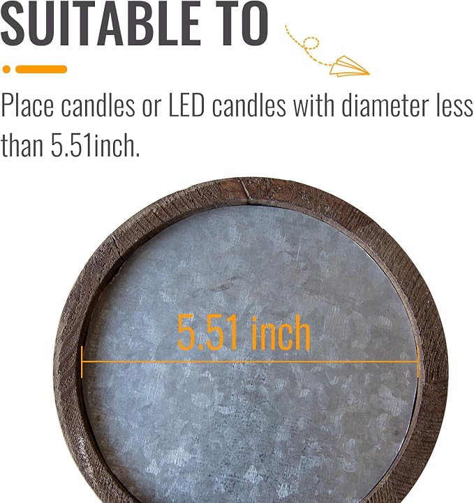 Farmhouse Antique Candle Holder for Pillar Candle, Vintage Wooden Pillar Candle Holder,Rustic Candlestick Holder for Table Centerpiece,Coffee Table Decor (6.7" x 6.7" x 7.1")