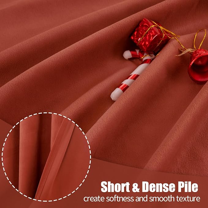 YoungsTex 80 Inch Terracotta Velvet Curtains for Living Room, Rust Blackout Drapes with Grommet Room Darkening for Bedroom Window Privacy Protection, 2 Panels, 52 X 80 Inch