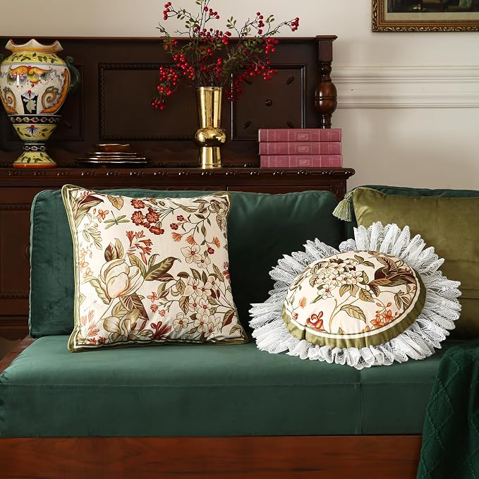 ISAENNE Designer Velvet Throw Pillow Covers,Set of 2,Diameter 16"-Grace D | Pillow Cover,Concealed Zipper Design,Dragonfly Pattern,Sofas,Bedroom,Living Room,Lounge Chairs,All Season Home Decor