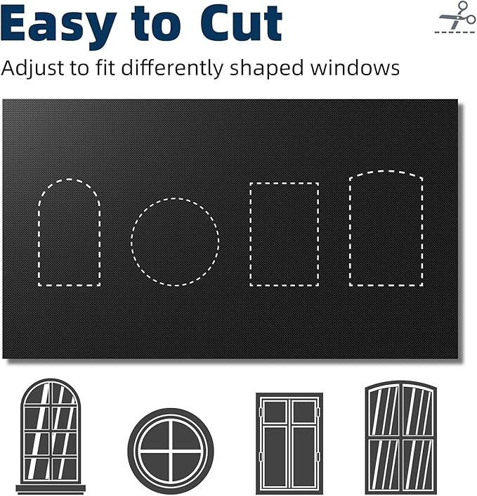 NIGHTON Portable Blackout Curtains 120"×57", Strong Hook and Loop Tape Strips with Adhesive, Cuttable Blackout Window Cover, 100% Black Out Material Blinds for Baby Nursery or Travel - Black- 02