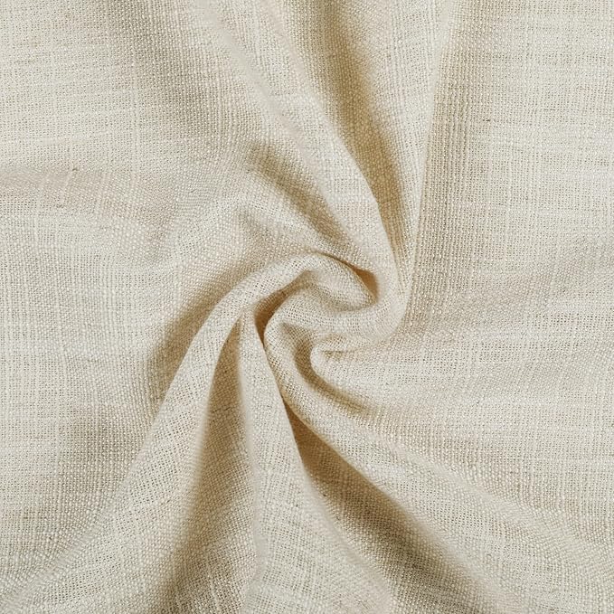 TWOPAGES 26" W x 45" L Linen Blend Cafe Curtains for Kitchen Window, Light Filtering Pinch Pleated Tier Curtains, Modern Farmhouse Half Window Curtains for Small Window, Sand Beige, 2 Panels