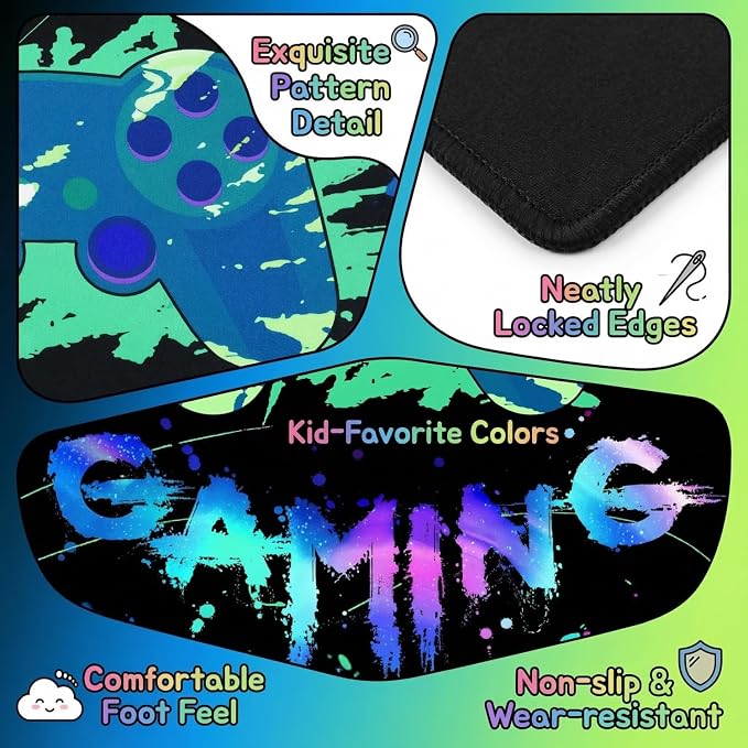 Game Controller Area Rug for Boys Large Video Gaming Carpet Children Gamer Rugs for Bedroom Boys Teen Printed Gamepad Play Carpet Decor Throw Decorate Doormats 59 inx39 in