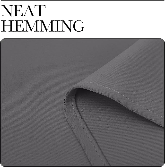 NICETOWN Grey Blackout Curtain Panels for Bedroom, 2 Panels, W34 x L36-inch, Thermal Insulated Grommet Top Blackout Draperies and Drapes for Basement