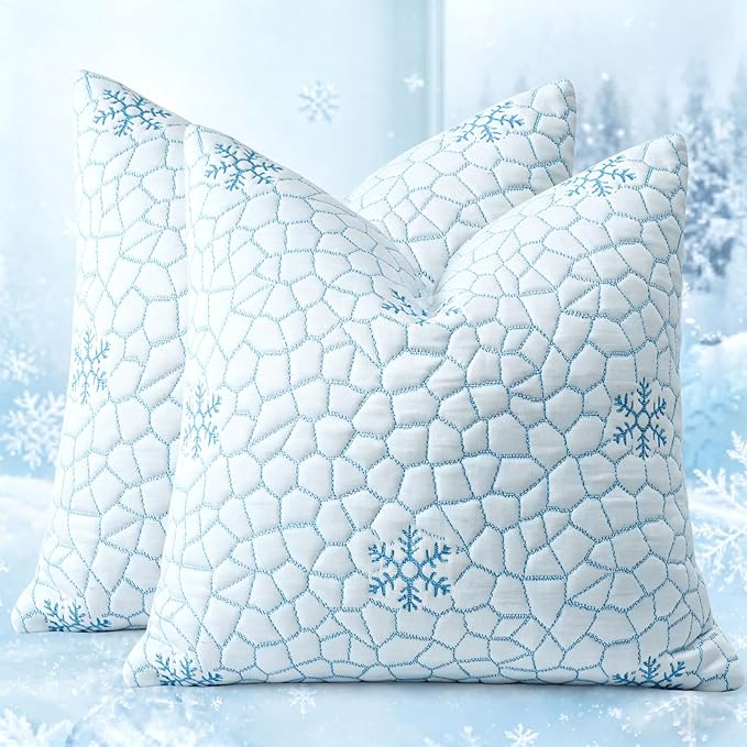 Artscope 28x28 Cooling Throw Pillow Inserts (Pack of 2) - Synthetic Down Alternative Pillow Forms, Ultra Soft Fluffy Cushion Inserts with Cooling Cover for Decorative Pillows on Couch Sofa & Bed